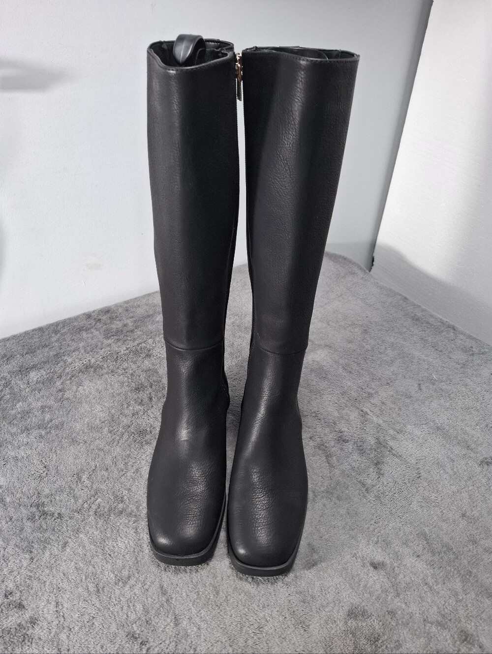 AEROSOLES Daria Womens Black Over-the-Knee Square-Toe Boots Double Zip Size 9M